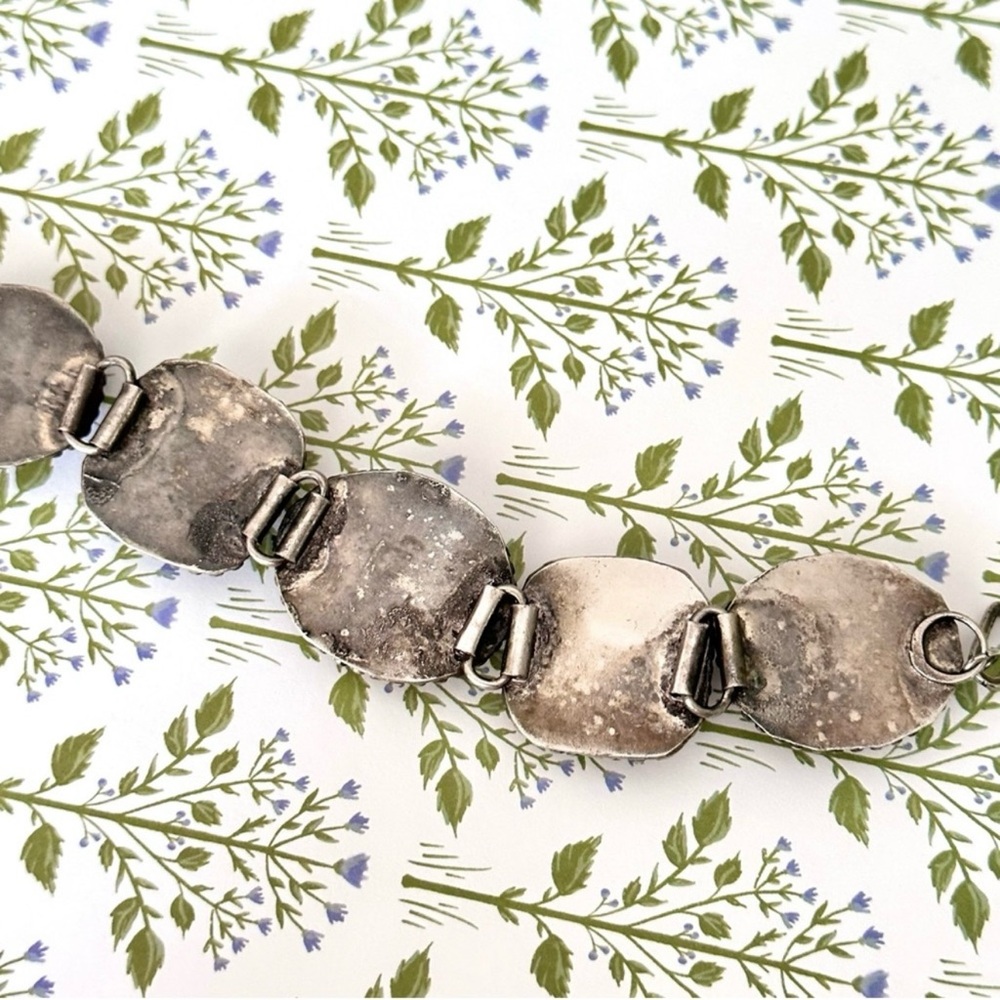 Vintage Silver and Multicolor Stone Bracelet - Picture 7 of 11